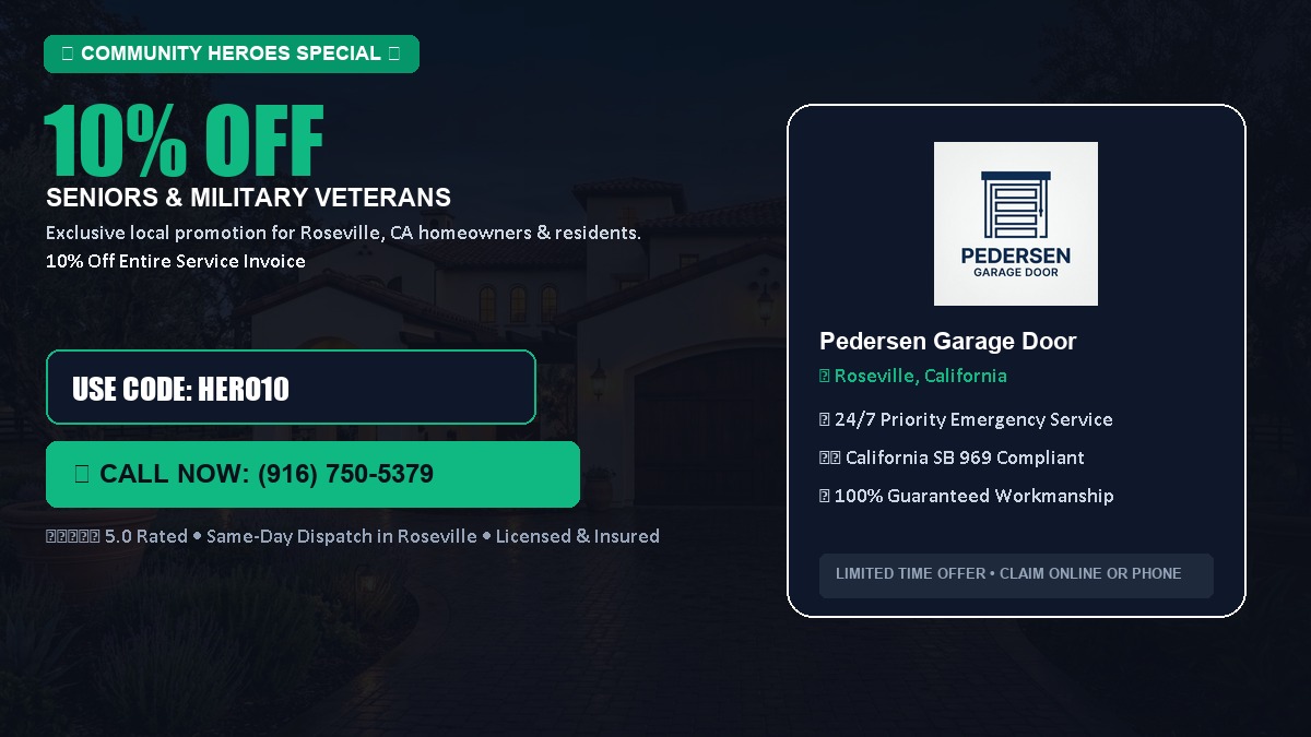10% OFF Senior Citizens (65+) & Military / Veteran Community Discount in Roseville, CA